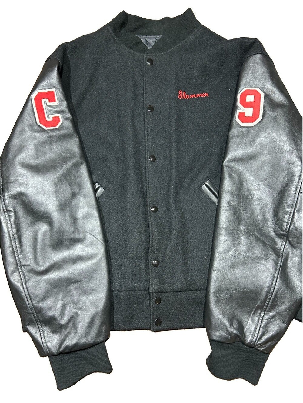 Vintage 1994 G.A.M.E. Rebels Champs Varsity Jacket XXL Leather Wool Softball